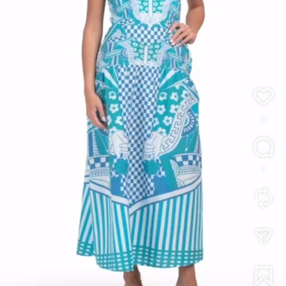 CELINA MOON Blue Patterned Maxi Dress - Picture 9 of 13